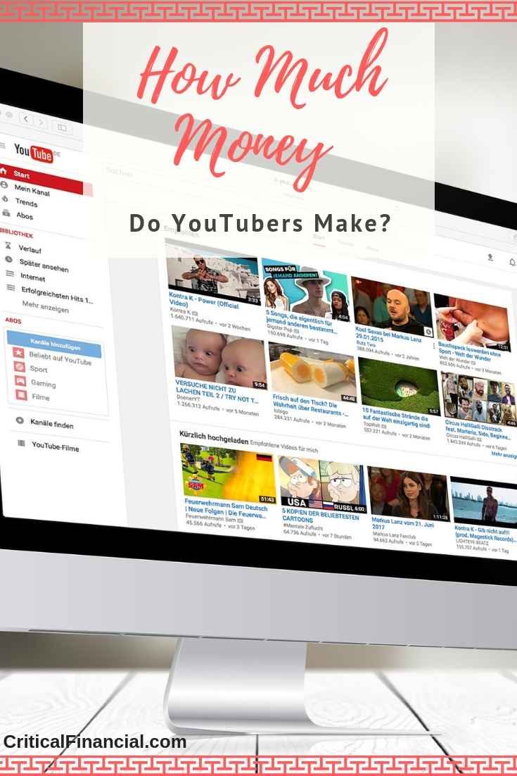 YouTube income, how much do Youtubers make